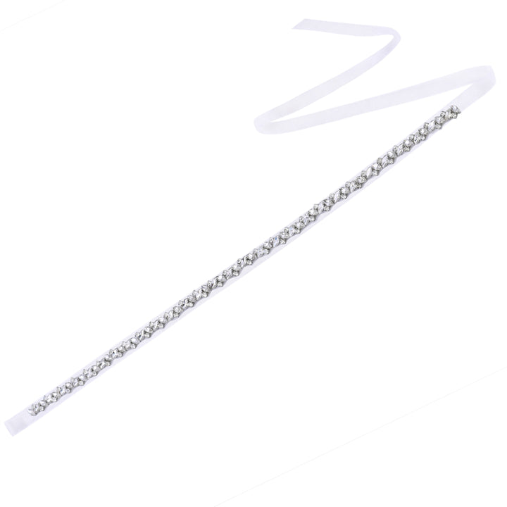 Side view of S1012 sash showcasing scalloped lace edges.