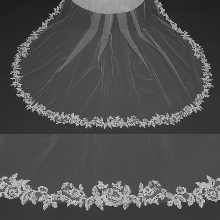 FS6217 bridal veil full-length rear view.