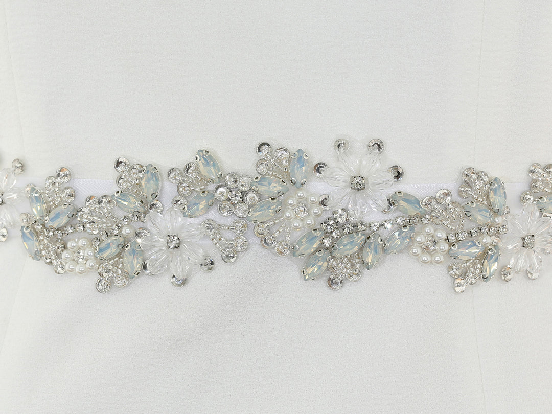 Close-up of S1003 detailing with bead and rhinestone accents.
