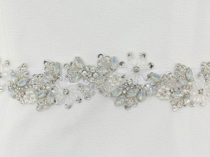 Close-up of S1003 detailing with bead and rhinestone accents.