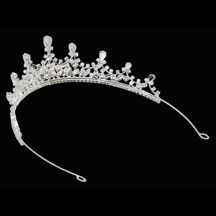CR328 Cubic Zirconium CZ Crystal Bridal Tiara Crown
