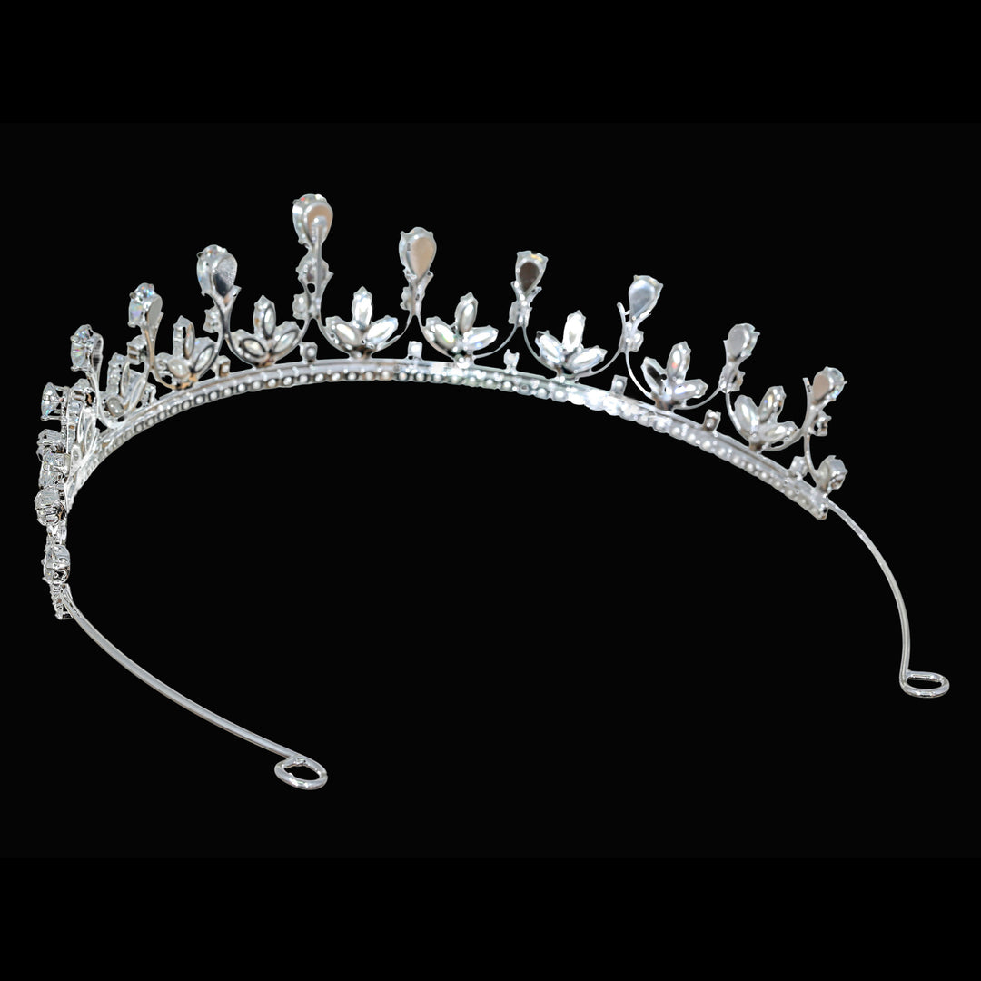 CR329 Cubic Zirconium CZ Crystal Bridal Tiara Crown