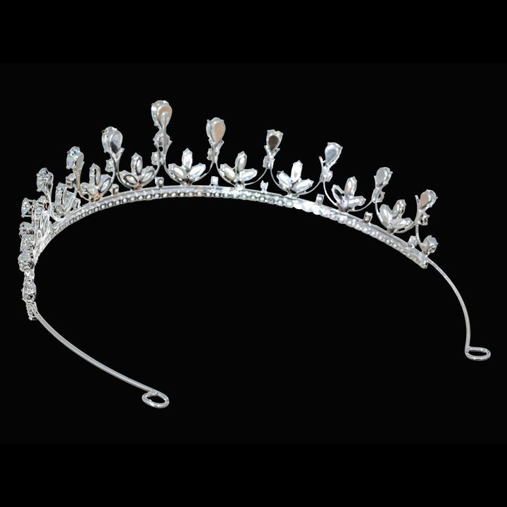 CR329 Cubic Zirconium CZ Crystal Bridal Tiara Crown