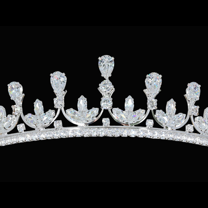 CR329 Cubic Zirconium CZ Crystal Bridal Tiara Crown