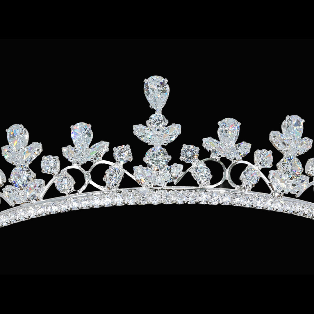 CR330 Cubic Zirconium CZ Crystal Bridal Tiara Crown