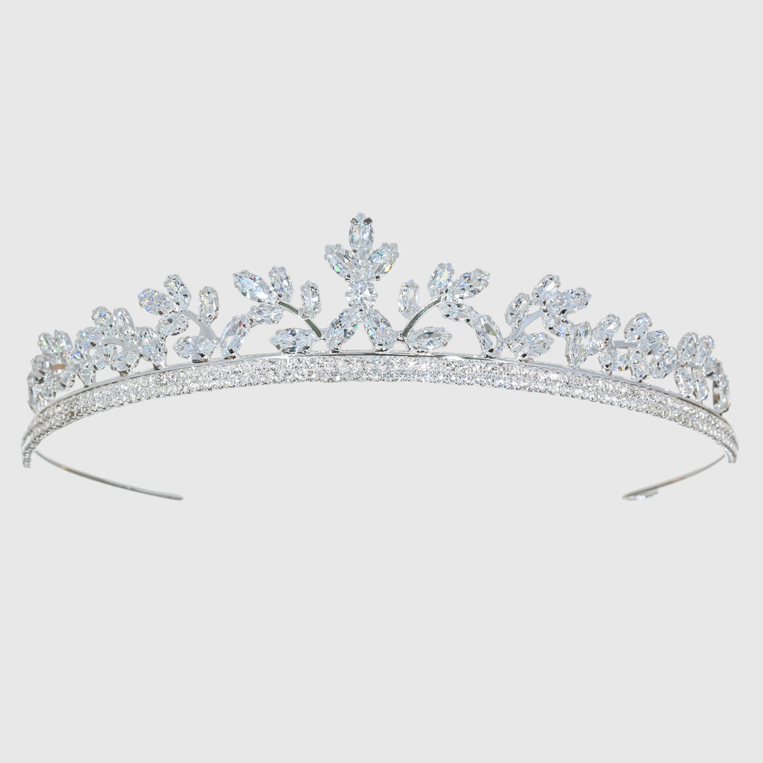 CR331 Cubic Zirconium CZ Crystal Bridal Tiara Crown