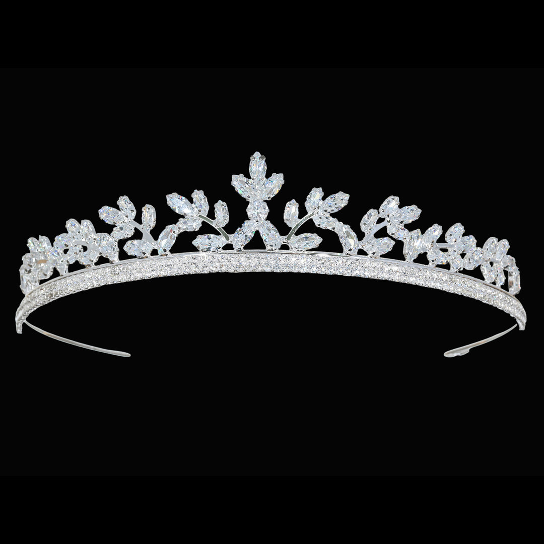 CR331 Cubic Zirconium CZ Crystal Bridal Tiara Crown