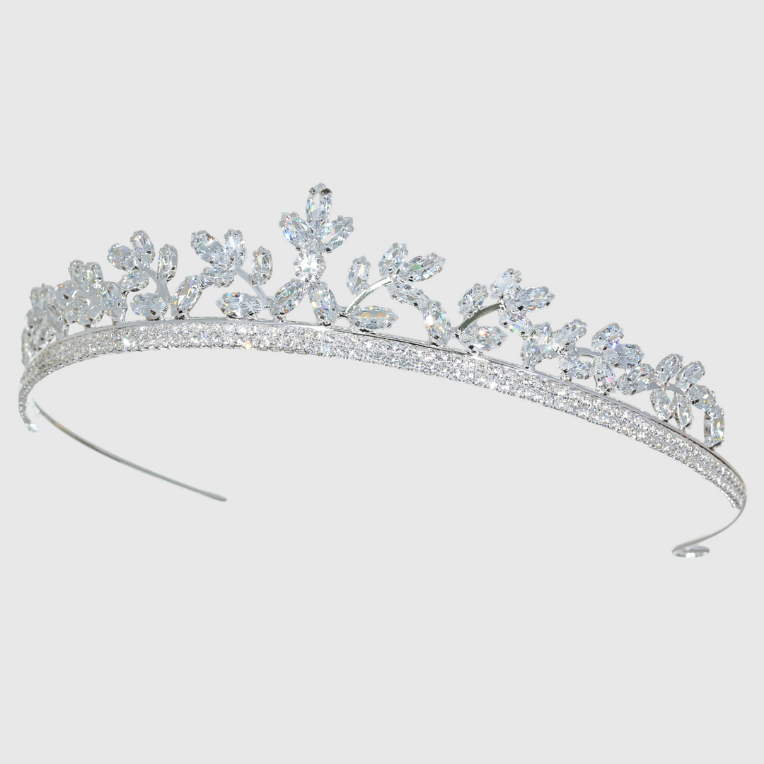 CR331 Cubic Zirconium CZ Crystal Bridal Tiara Crown