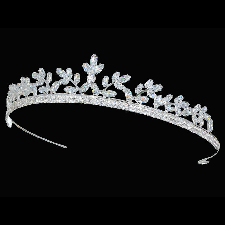 CR331 Cubic Zirconium CZ Crystal Bridal Tiara Crown