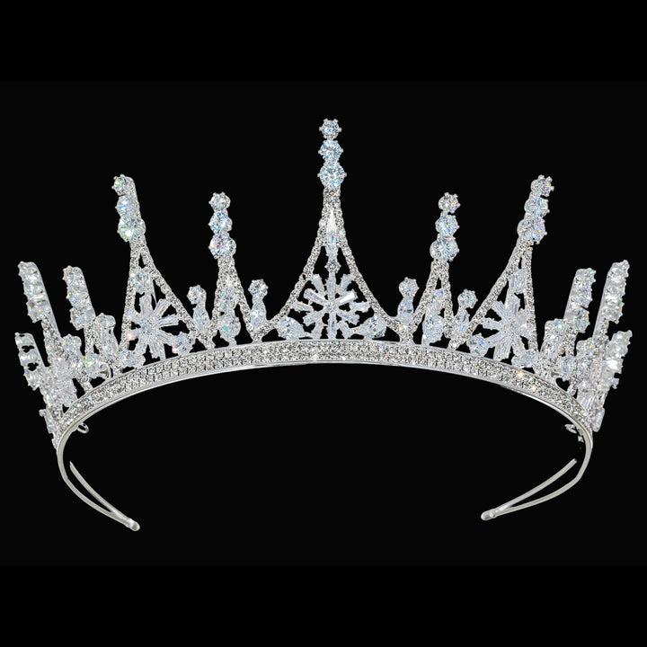 CR333 Cubic Zirconium CZ Crystal Bridal Tiara Crown