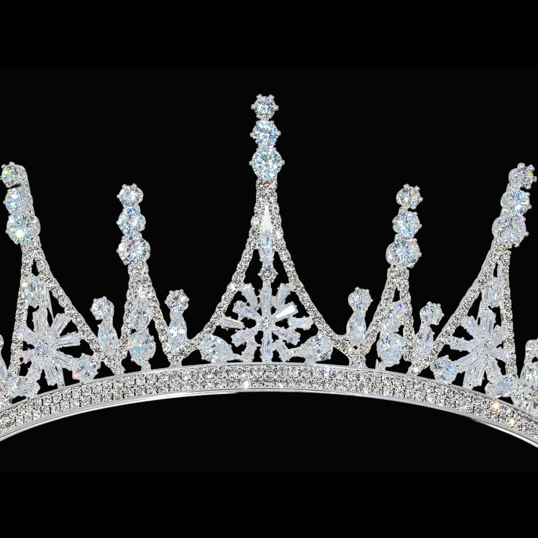 CR333 Cubic Zirconium CZ Crystal Bridal Tiara Crown