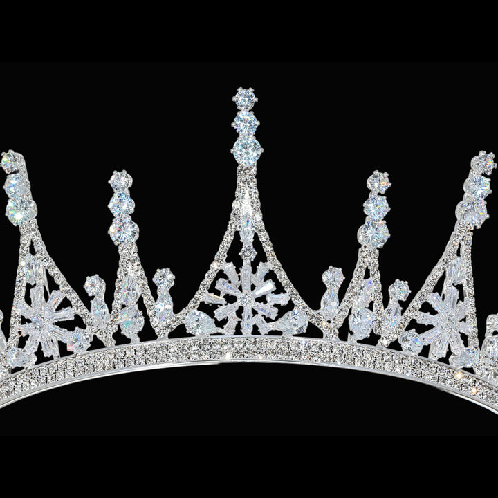 CR333 Cubic Zirconium CZ Crystal Bridal Tiara Crown