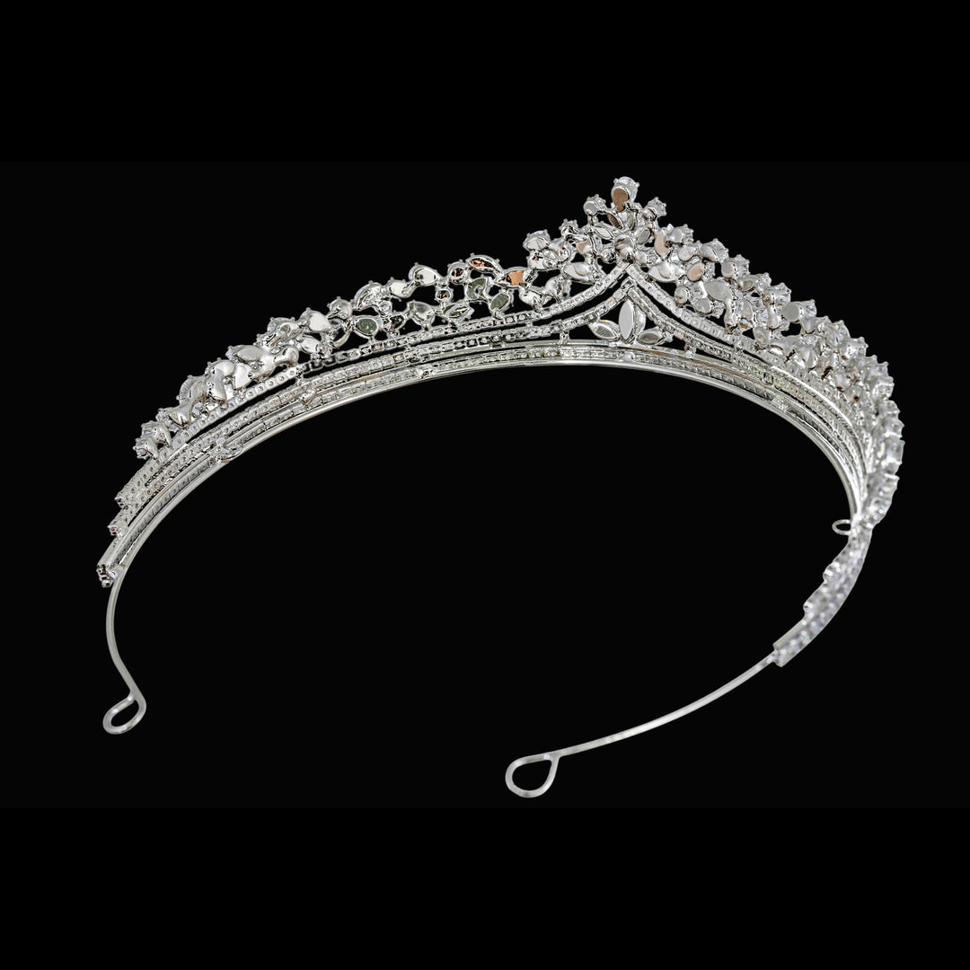 CR335 Cubic Zirconium CZ Crystal Bridal Tiara Crown