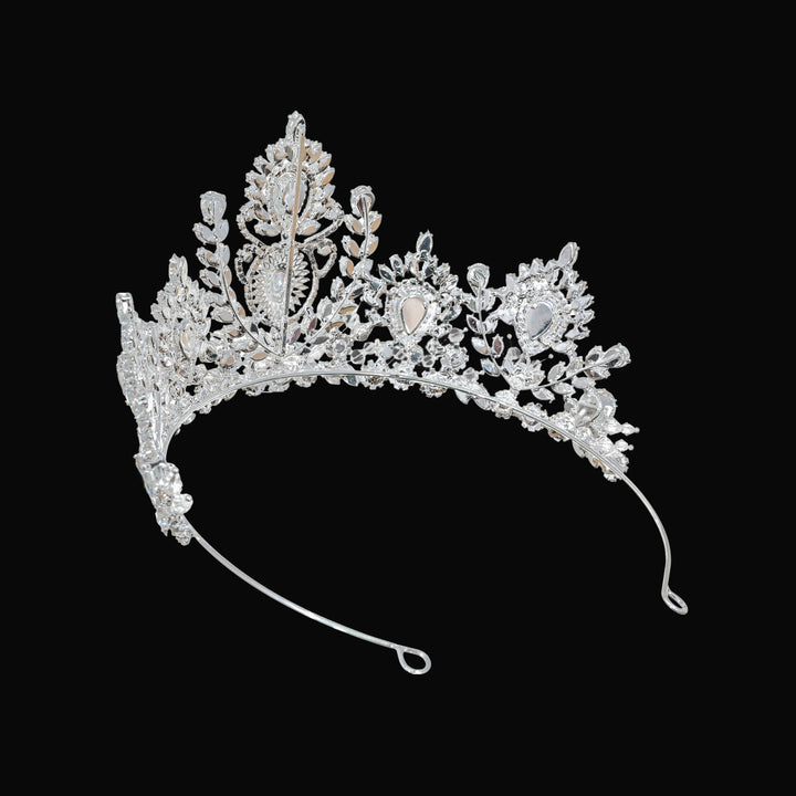 CR336 Cubic Zirconium CZ Crystal Bridal Tiara Crown