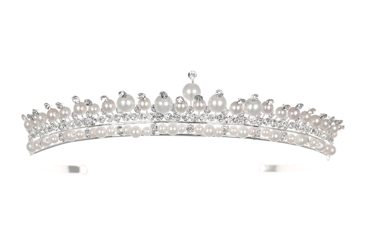 Rhinestone Pearl Bridal Wedding Tiara Headpiece CR1127