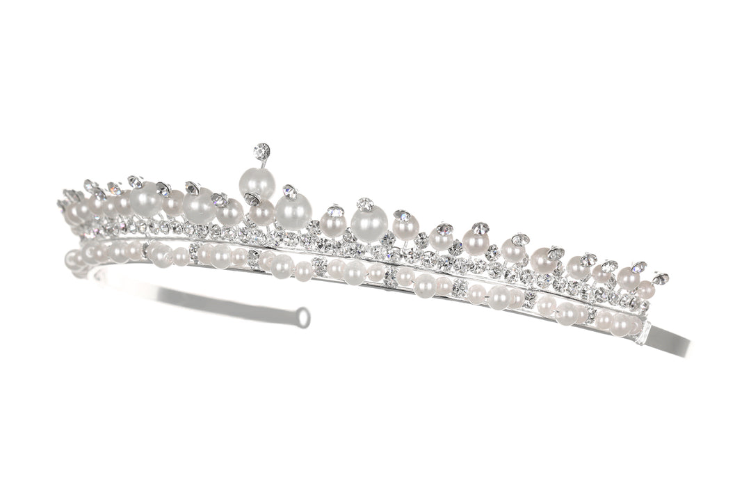 Rhinestone Pearl Bridal Wedding Tiara Headpiece CR1127